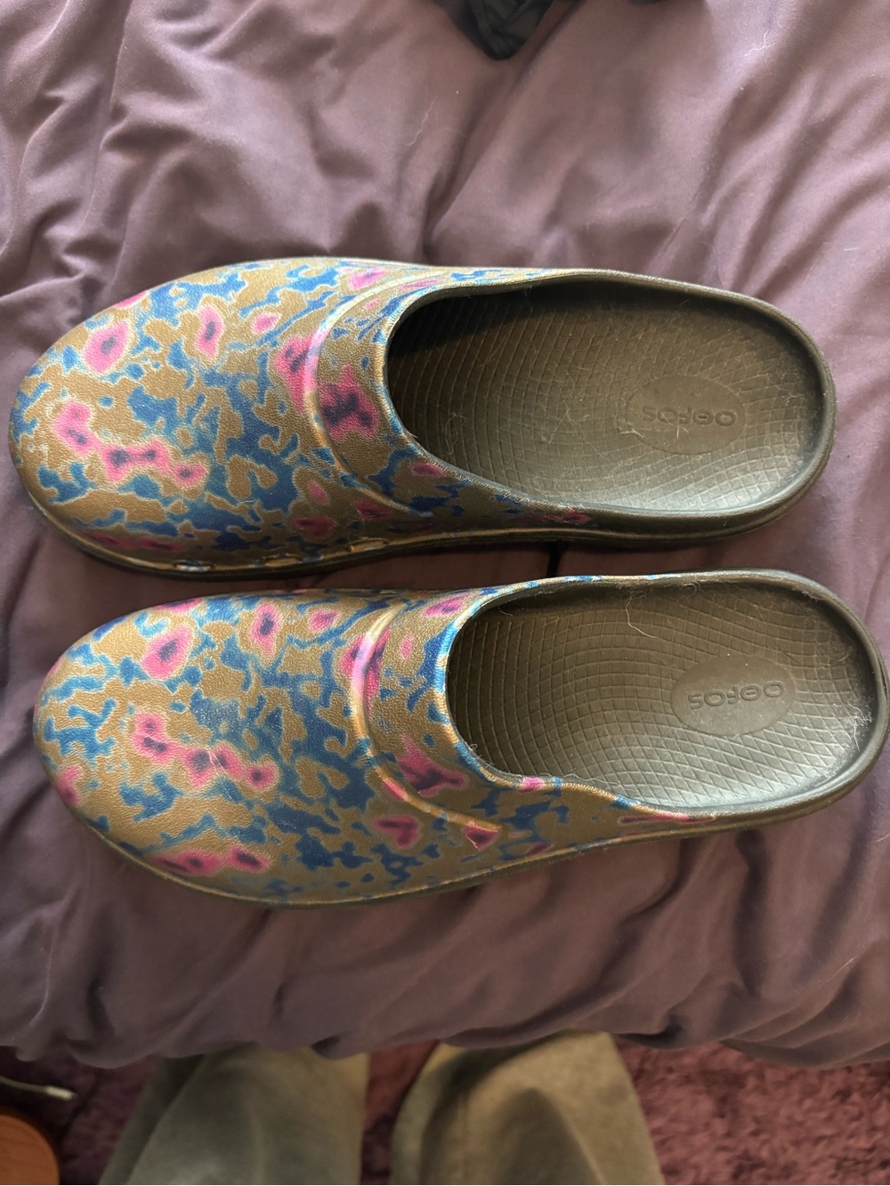 Oofos slip on clogs